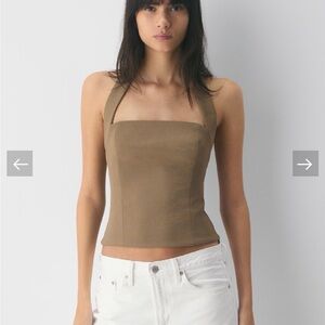 Aritzia Tan Halter Top